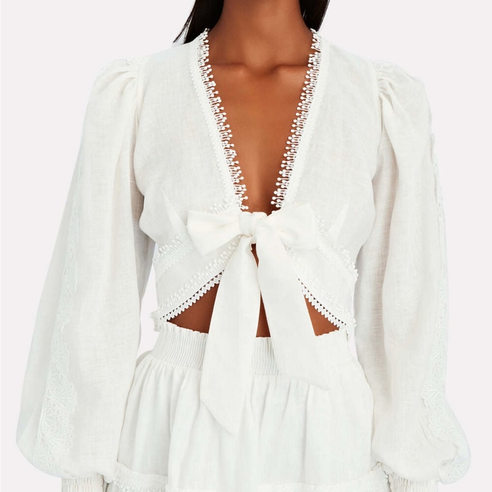 Waimari Chloe Wrap Cropped Top in white size S